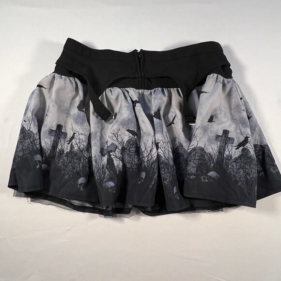 Thorn and Fable Graveyard Garter Goth Mini Skirt | Women's L - Picture 2 of 6